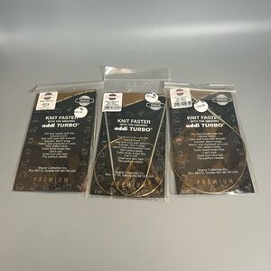 New Skacel Knit Faster Addi Turbo Lace Knitting Needle Lot Of (3)